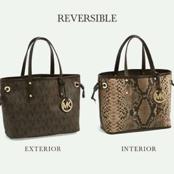 Authentic MK reversible python tote - Picture 6 of 7